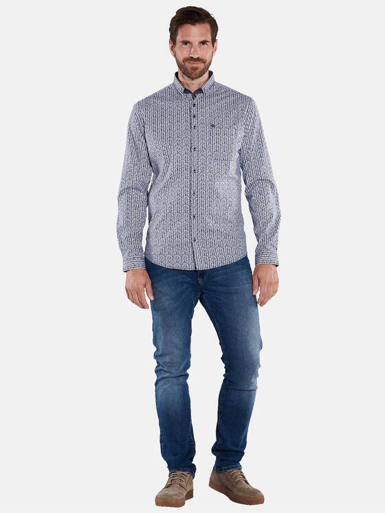 engbers Herren Langarm-Hemd gestreift Blau 36057