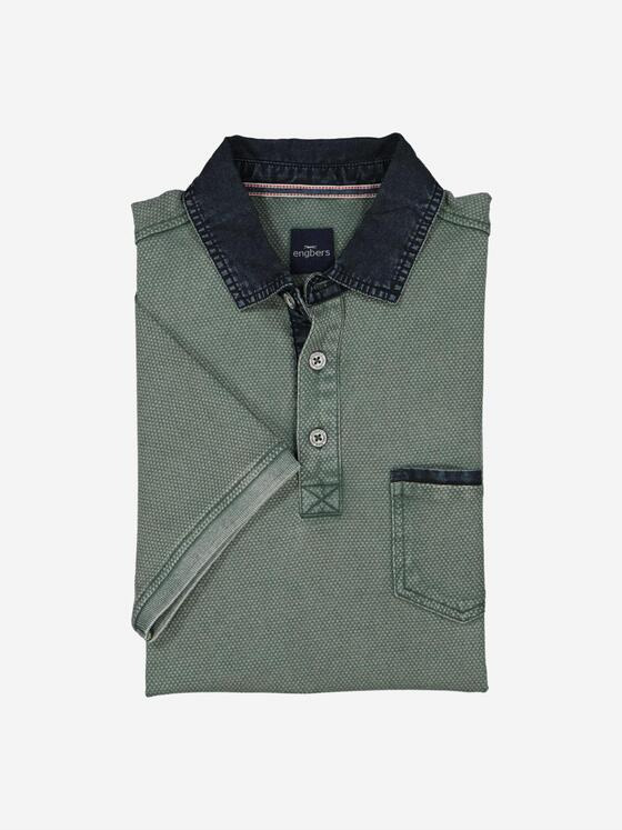 engbers Herren Polo-Shirt strukturiert Grün 37119