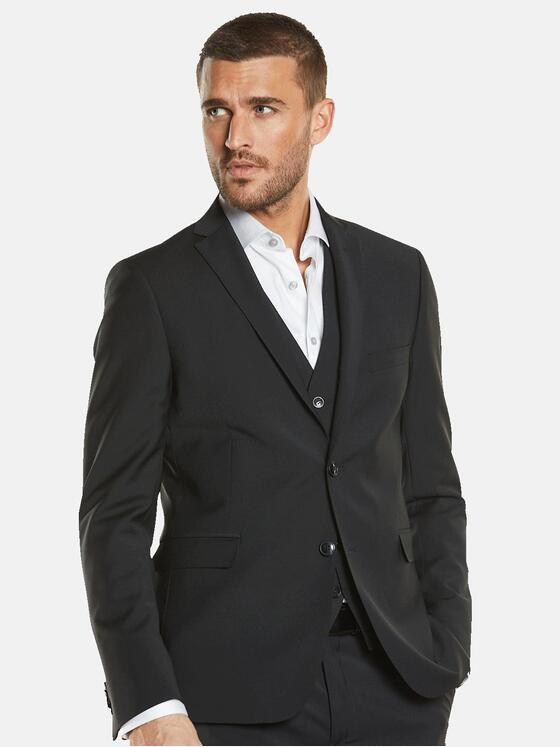 emilio adani Herren Anzug-Sakko slim fit Schwarz 34915