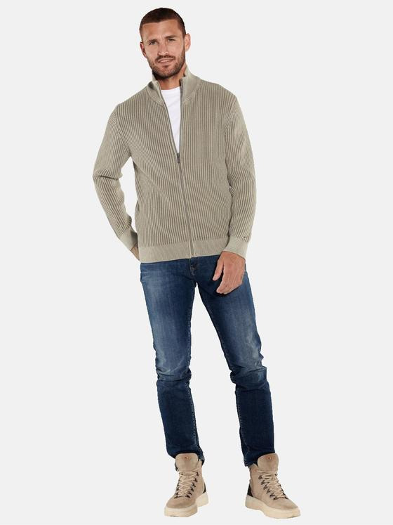 emilio adani Herren Cardigan strukturiert Beige 36070