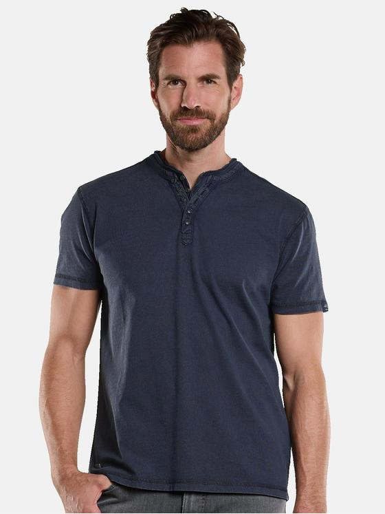 engbers Herren Henley-Shirt Blau 34166