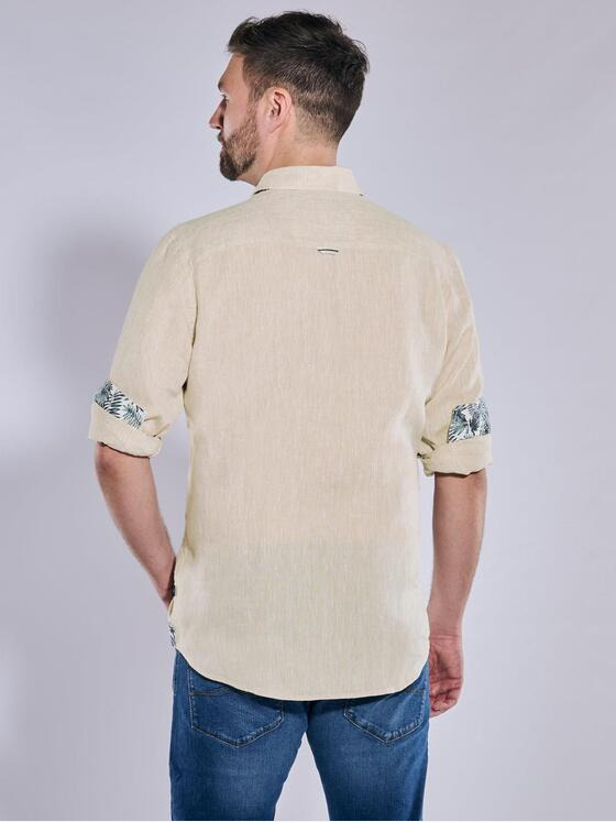 engbers Herren Langarm-Hemd aus Leinen Beige 36644