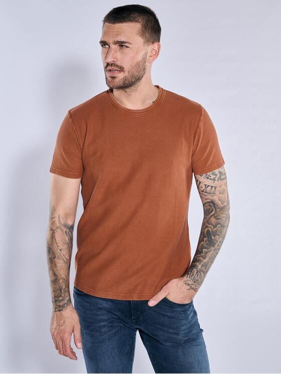 emilio adani Herren T-Shirt slim fit Orange 37306