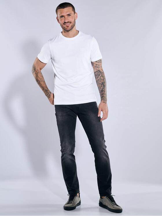 emilio adani Herren T-Shirt uni Weiß 37230