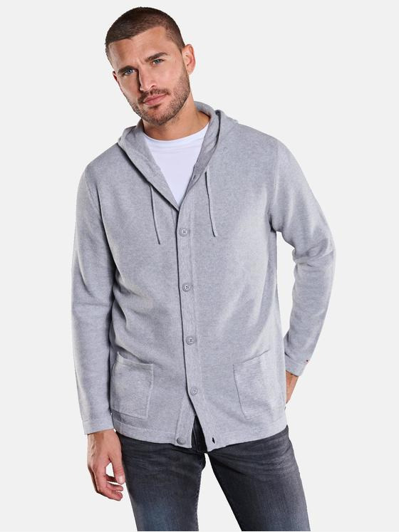 emilio adani Herren Cardigan strukturiert Grau 34117