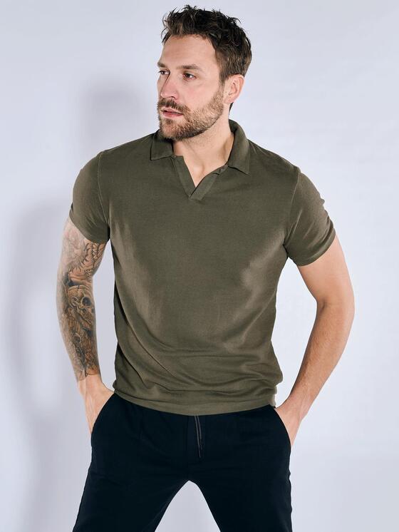 Herren emilio adani Polo-Shirt strukturiert in Khaki kaufen 36810