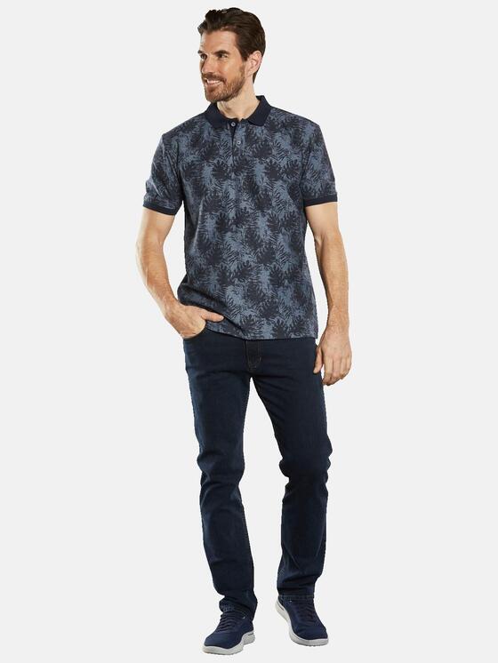 Herren engbers Polo-Shirt gemustert in Saphirblau kaufen 34522