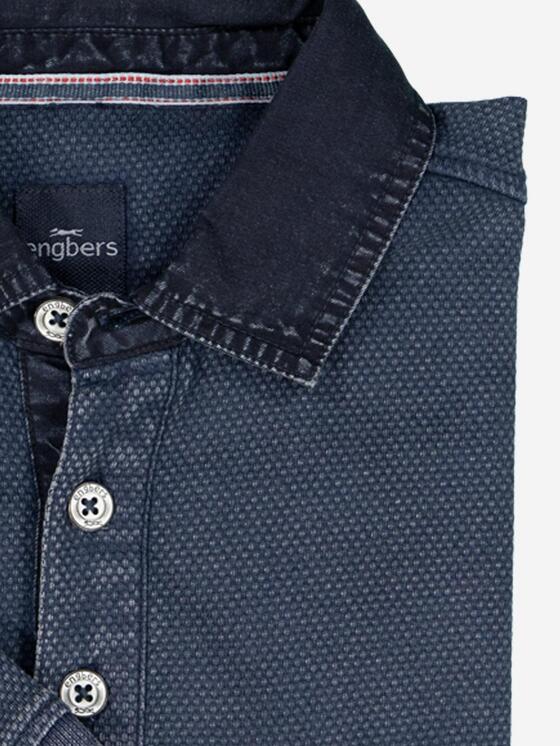 Herren engbers Polo-Shirt strukturiert in Saphirblau kaufen 37120