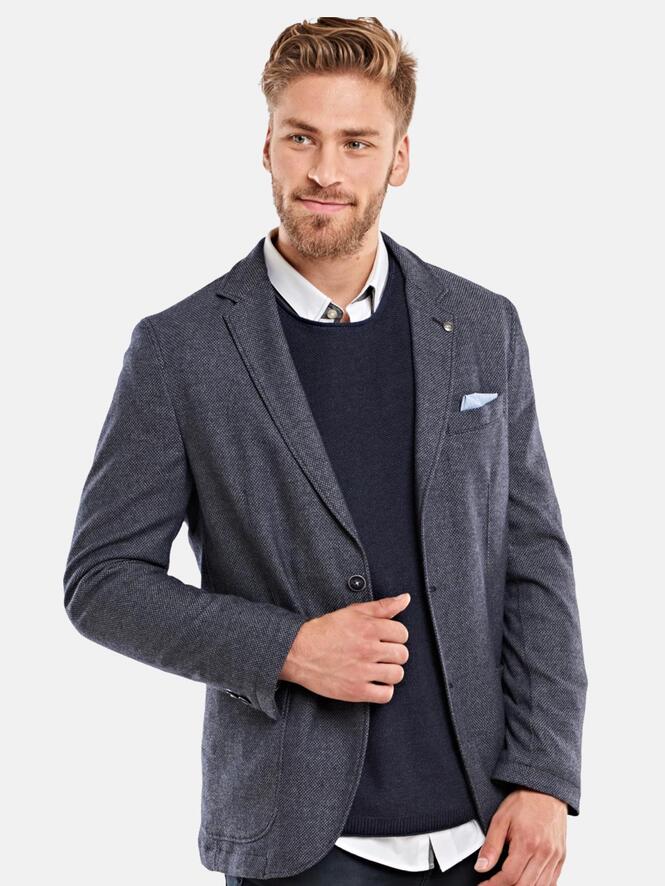 Herren engbers Freizeit-Sakko mit Wollmischqualität in Saphirblau