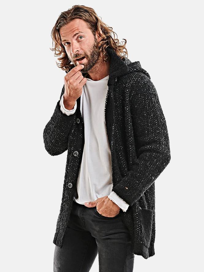 Emilio Adani Herren Strickjacke – Strukturierte Baumwolljacke Mit Seitlichen Taschen