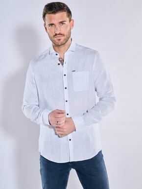 emilio adani Herren Langarm-Hemd aus Leinen 38589