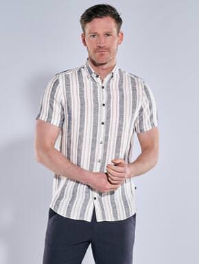 ENGBERS GERMANY Herren Kurzarm-Hemd aus Leinen 39037