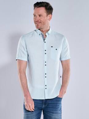 engbers Herren Kurzarm-Hemd mit Leinenanteil 38383