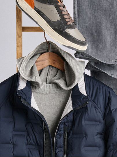 Männer Outfit Moderne Steppjacke Saphirblau, Innovativ, Funktional!