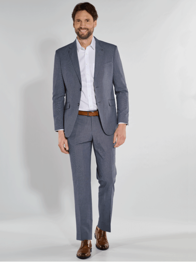Männer Outfit Anzug Regular Rauchblau