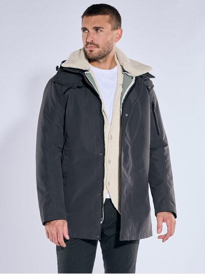 Männer Outfit Stylische Schale, wärmender Kern