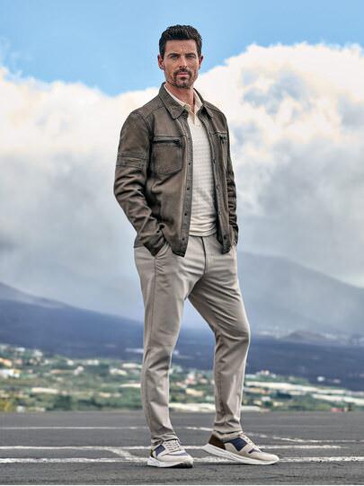 Männer Outfit Lederjacke mal anders