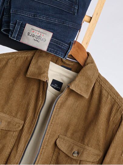 Männer Outfit Modisches Overshirt Cord-Style, Trendig, Bequem!