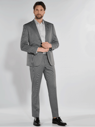 Männer Outfit Slim Fit Anzug Grau