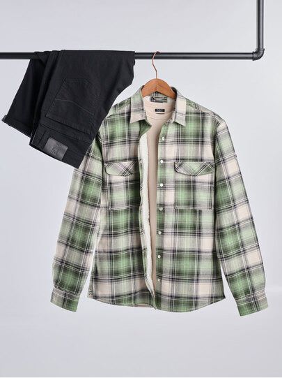 Männer Outfit Sportives Overshirt Karo-Style, Stylisch, Kuschelig!