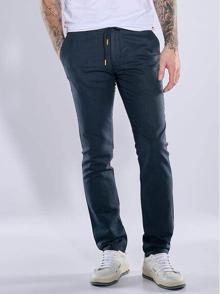 emilio adani Chino mit Tunnelzug Marineblau
