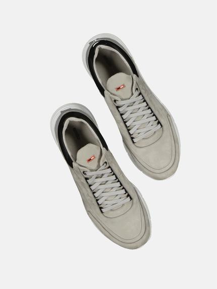 emilio adani Herren Sneaker aus Nubukleder Grau 32659 emilio adani Herren Sneaker aus Nubukleder Grau 32659