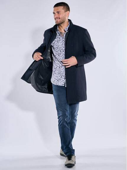 emilio adani Herren Mantel mit heraustrennbarem Inlet Saphirblau 39384