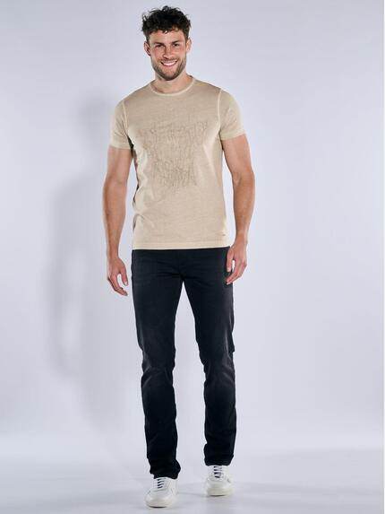 emilio adani Herren T-Shirt uni Beige 39309