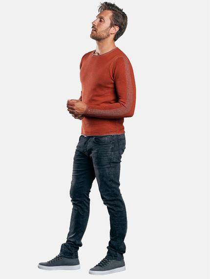 emilio adani Herren Pullover mit Rollkantendesign Orange 30473 emilio adani Herren Pullover mit Rollkantendesign Orange 30473
