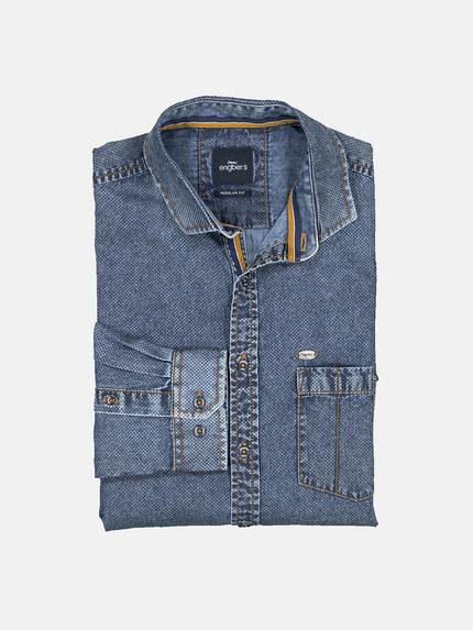 engbers Herren Langarm-Hemd in Denim-Optik Blau 35326 engbers Herren Langarm-Hemd in Denim-Optik Blau 35326