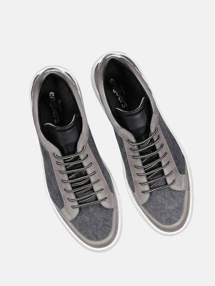 engbers Herren Sneaker mit Materialmix Grau 32654