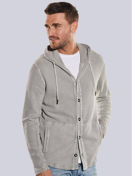 emilio adani Herren Sweatjacke mit Kapuze Grau 35236 emilio adani Herren Sweatjacke mit Kapuze Grau 35236