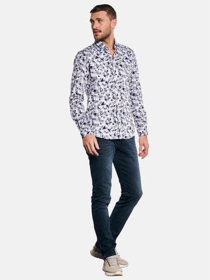 emilio adani Herren Langarm-Hemd gemustert Blau 32633 emilio adani Herren Langarm-Hemd gemustert Blau 32633