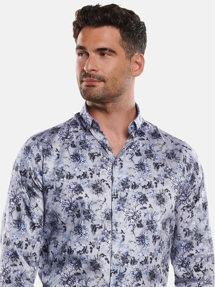 ENGBERS GERMANY Herren Florales Langarmhemd Saphirblau 30940 ENGBERS GERMANY Herren Florales Langarmhemd Saphirblau 30940