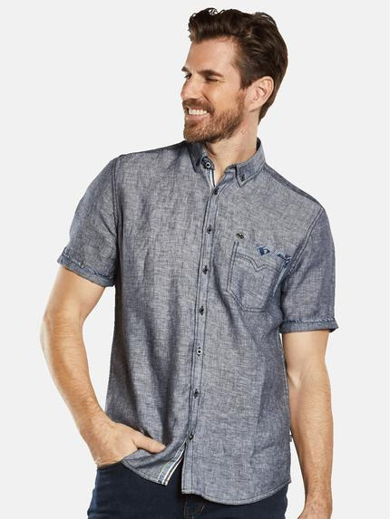 engbers Herren Kurzarm-Hemd aus Leinen Marineblau 34664 engbers Herren Kurzarm-Hemd aus Leinen Marineblau 34664