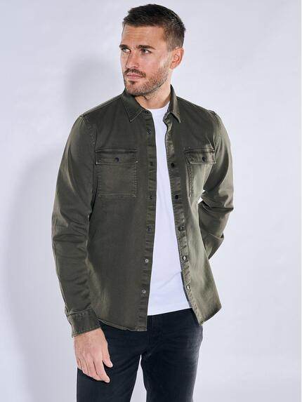 emilio adani Overshirt slim fit Oliv
