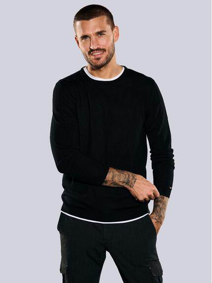 emilio adani Pullover regular Schwarz