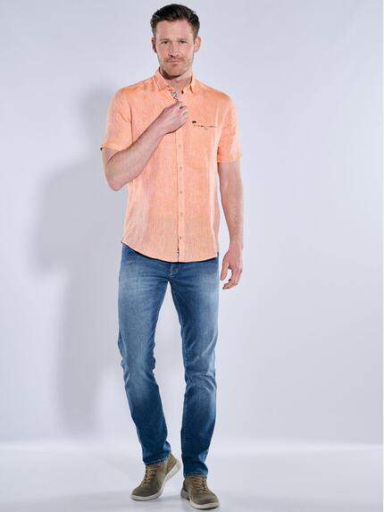 engbers Herren Kurzarm-Hemd aus Leinen Orange 38360 engbers Herren Kurzarm-Hemd aus Leinen Orange 38360
