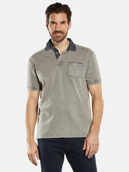 engbers Polo-Shirt aus Baumwolle Kieselgrau