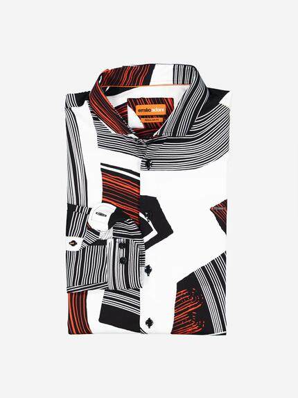 emilio adani Herren Langarm-Hemd gemustert Rot 38003 emilio adani Herren Langarm-Hemd gemustert Rot 38003