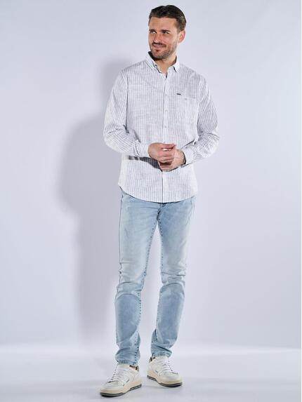 emilio adani Herren Langarm-Hemd gestreift Grau 38888 emilio adani Herren Langarm-Hemd gestreift Grau 38888