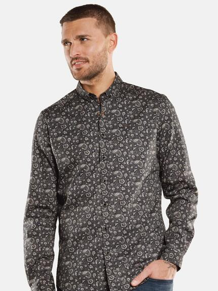 emilio adani Herren Langarm-Hemd mit All-Over-Print Sand 33343 emilio adani Herren Langarm-Hemd mit All-Over-Print Sand 33343