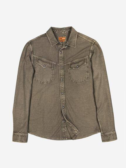 emilio adani Herren Langarm-Shirt slim fit Dunkelbraun 37724