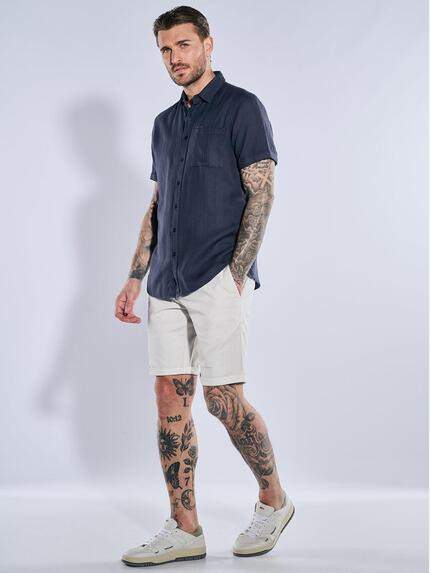 emilio adani Herren Kurzarm-Hemd strukturiert Blau 38909 emilio adani Herren Kurzarm-Hemd strukturiert Blau 38909