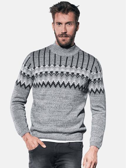 emilio adani Gestrickter Norwegerpullover Silbergrau