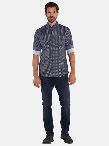 engbers Herren Langarm-Hemd gemustert Blau 36160 engbers Herren Langarm-Hemd gemustert Blau 36160