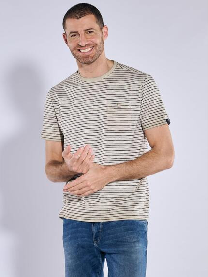engbers T-Shirt gestreift Beige
