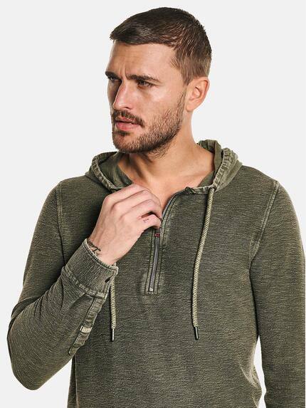 emilio adani Herren Langarm-Shirt mit Kapuze Grün 32714 emilio adani Herren Langarm-Shirt mit Kapuze Grün 32714