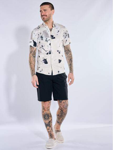 emilio adani Herren Jersey-Kurzarmhemd mit Print Beige 40731 emilio adani Herren Jersey-Kurzarmhemd mit Print Beige 40731