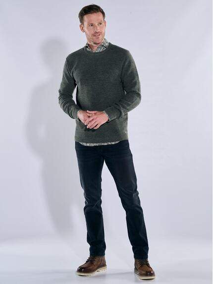 engbers Herren Pullover aus Merinogarn Dunkelgruen 39487